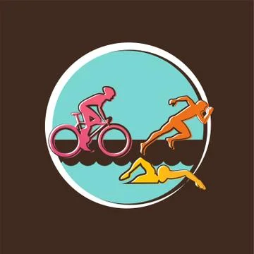 Vector illustration triathlon, flat design Stock-Illustration