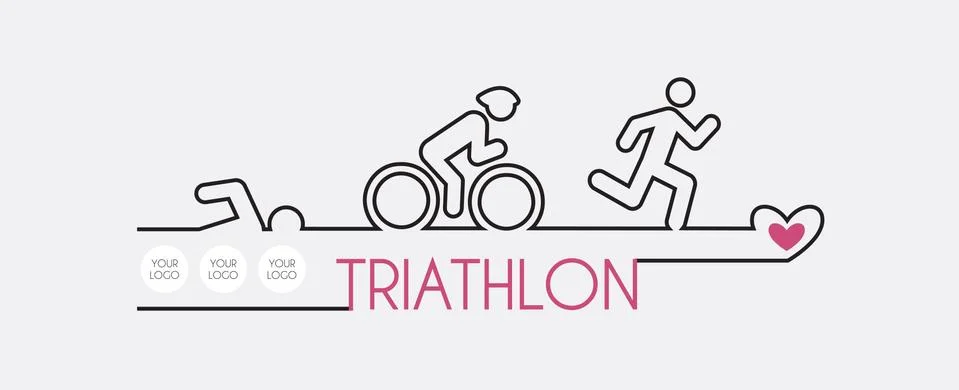 Vector illustration triathlon, flat design イラスト素材
