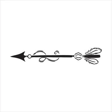 Vector illustration with tribal frame with ethnic arrows and feathers. Americ Stock Illustration