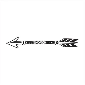 Vector illustration with tribal frame with ethnic arrows and feathers. Americ Stock Illustration