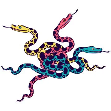 Vector illustration of tropical snake Illustrazione stock