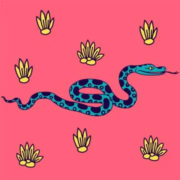 Vector illustration of tropical snake Illustrazione stock