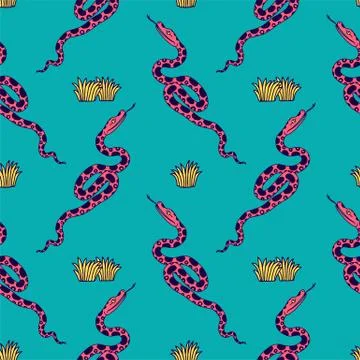 Vector illustration of tropical snake Illustrazione stock