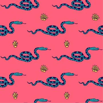 Vector illustration of tropical snake Illustrazione stock