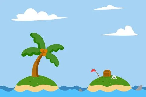 Vector illustration of a tropical two island. Illustrazione stock