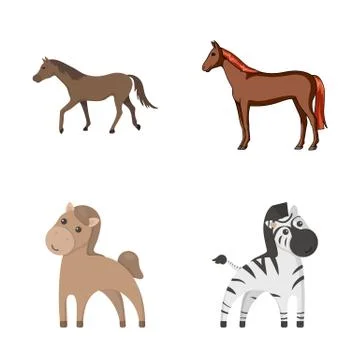 Vector illustration of trot and running sign. Set of trot and clipart stock Illustrazione stock
