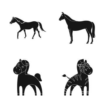Vector illustration of trot and running logo. Set of trot and clipart stock Stock Illustration