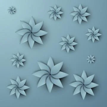 Vector illustration of turquoise abstract geometric flower. Stock Illustration