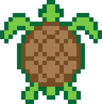 Vector illustration of a turtle pixel art isolated on white background Stockillustratie