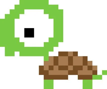 Vector illustration of a turtle pixel art isolated on white background Stock Illustration