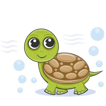 Vector illustration of a turtle on a white background. Stock Illustration