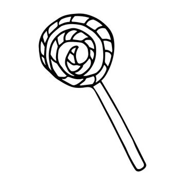 Vector illustration of twisted lollipop in doodle style Stock Illustration