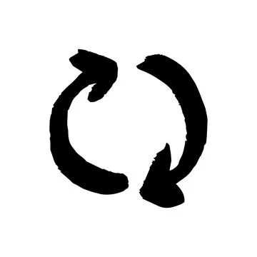 Vector illustration of two arrows. Recycle sign. Stock Illustration