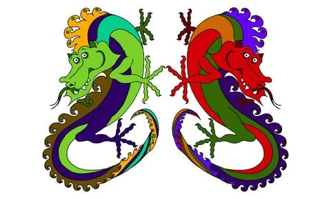 Vector illustration of two Chinese dragons Vector illustration of two Chin... Stock Photos