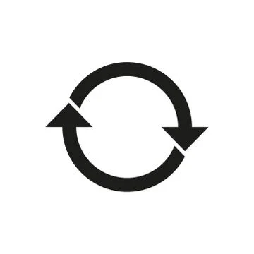 Vector illustration of two circle arrows icon. Isolated. Stock Illustration
