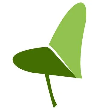 Vector illustration of two-color leaf in minimalistic flat style Stock Illustration
