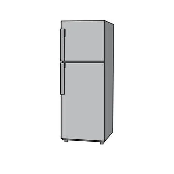 Vector illustration of two-door fridge Stock Illustration