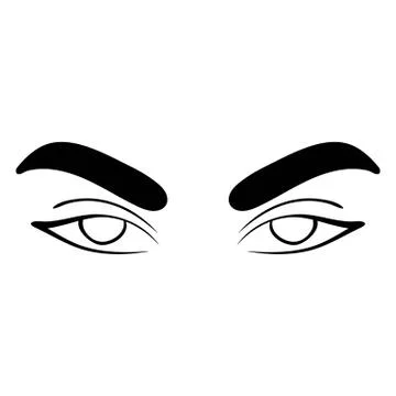 Vector illustration of two eyes and eyebrows Stock Illustration