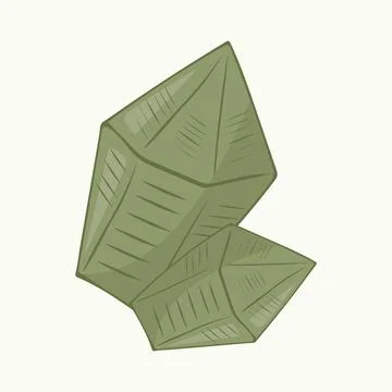 Vector illustration of two hand-drawn green crystals. Stock Illustration