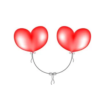 Vector illustration of two hearts. Stock Illustration