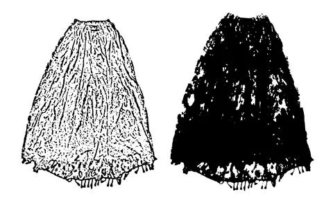 Vector illustration of two long flowing maxi skirts Stock Illustration