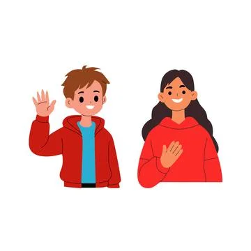 Vector illustration of two people introducing themselves Stock Illustration