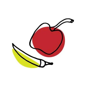 Vector illustration of two peppers in doodle style Stock Illustration