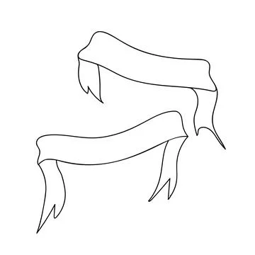 Vector illustration of two ribbons in doodle style Stock Illustration