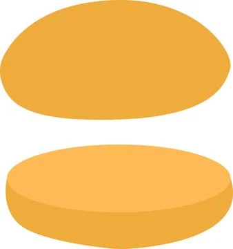 Vector illustration of two round yellow bread. Isolated on white background. Stockillustratie