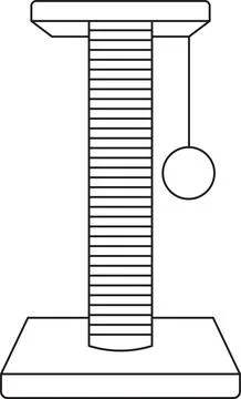 Vector illustration, two-story scratching post with a toy ball on a rope fo.. Stock Illustration