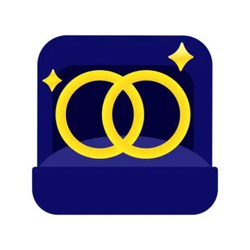 Vector illustration a two wedding rings in a gift box Stock Illustration