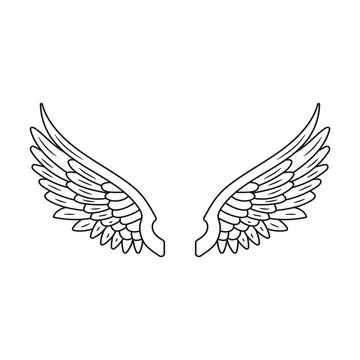 Vector illustration of two white angels wings. Stock Illustration
