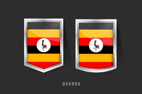 Vector Illustration of UGANDA Label Logo. UGANDA Badge Sign UGANDA With Fla.. Stock Illustration