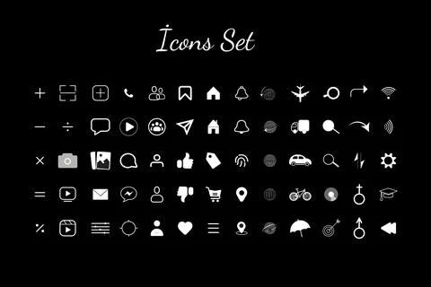 Vector illustration ui universal icons set concept Stock Illustration
