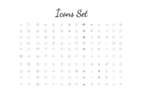 Vector illustration ui universal icons set concept Stock Illustration
