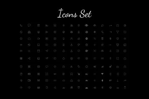 Vector illustration ui universal icons set concept Stock Illustration