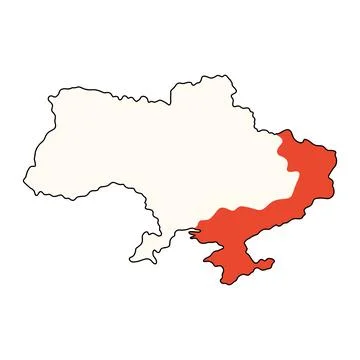 Vector illustration of Ukraine crisis map with military action in flat style Stock Illustration