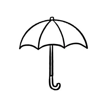 Vector illustration of umbrella in hand-drawn style. Stock Illustration