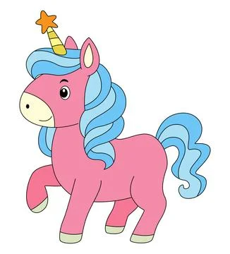 Vector illustration a unicorn is doing the jumping Stock Illustration