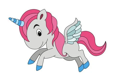 Vector illustration the unicorn is doing the running Stock Illustration