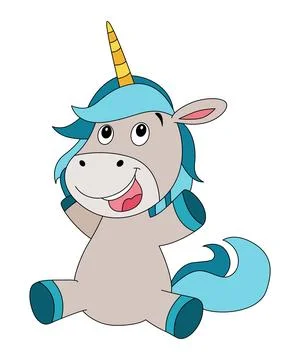 Vector illustration a unicorn is doing the smiling Stock Illustration