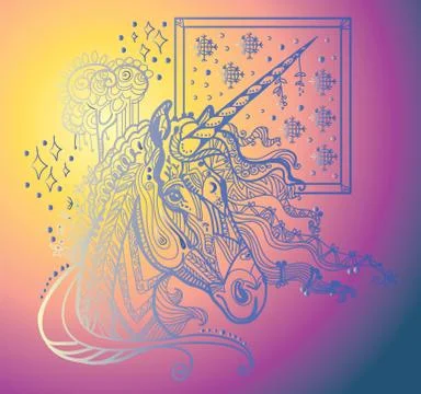 Vector illustration unicorn Stock Illustration