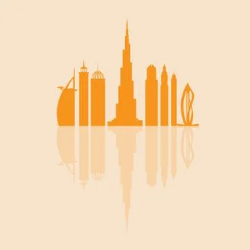 Vector illustration of United Arab Emirates skyscrapers silhouette. Dubai bui Ilustración de archivo