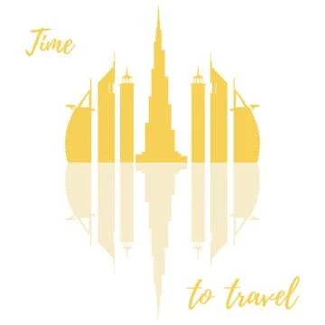 Vector illustration of United Arab Emirates skyscrapers silhouette. Dubai bui Ilustración de archivo