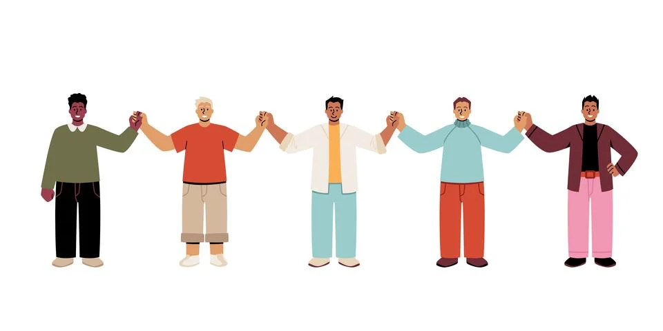 Vector illustration of unity, bringing different people together. 스톡 일러스트