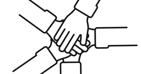 Vector illustration of Unity hand symbol... | Stock Video | Pond5