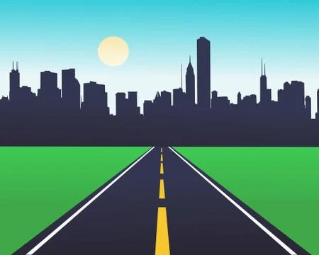 Vector illustration of urban skylines Stock Illustration