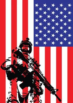 Vector illustration of US marine Stock Illustration