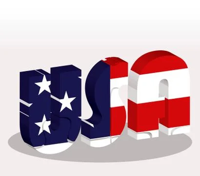 Vector illustration of usa flag in puzzle isolated on white background Stock Illustration