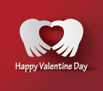 Vector illustration of Valentines day. Abstract paper hearts. Illustrazione stock